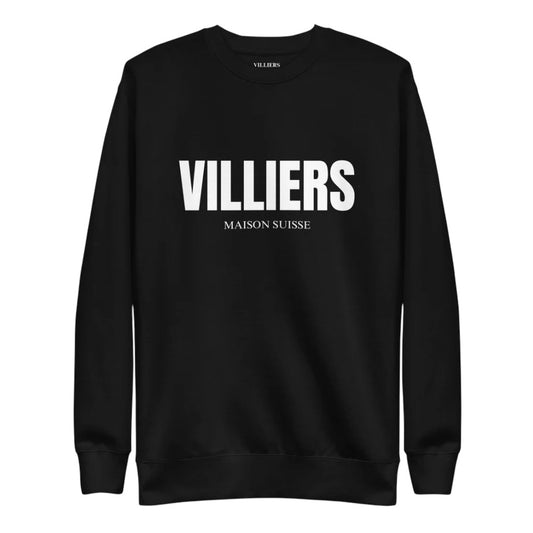 Villiers Maison Suisse premium black sweatshirt for men front view